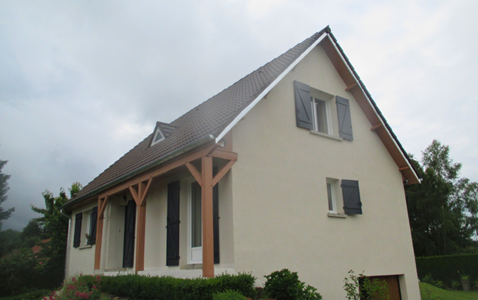 Ravalement de façade avec un enduit mince à base de siloxane - après
