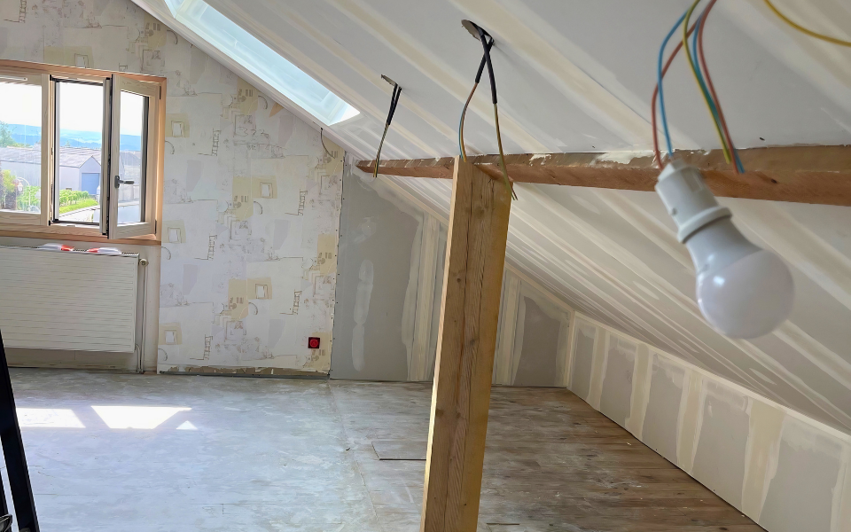 Isolation sous toiture de combles aménagés - après